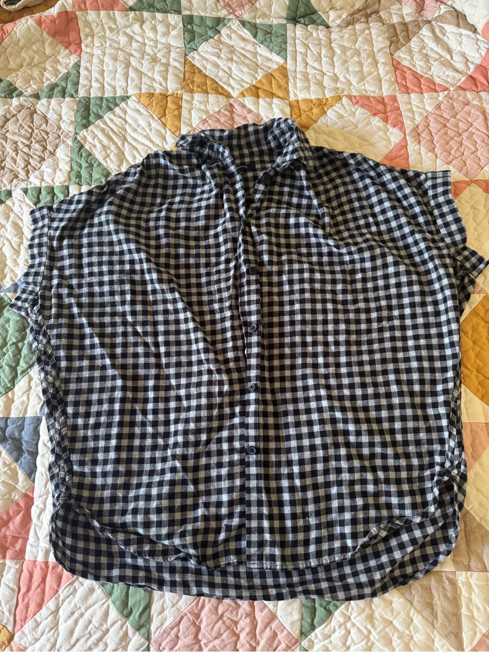 Madewell Black and Grey Gingham Shirt